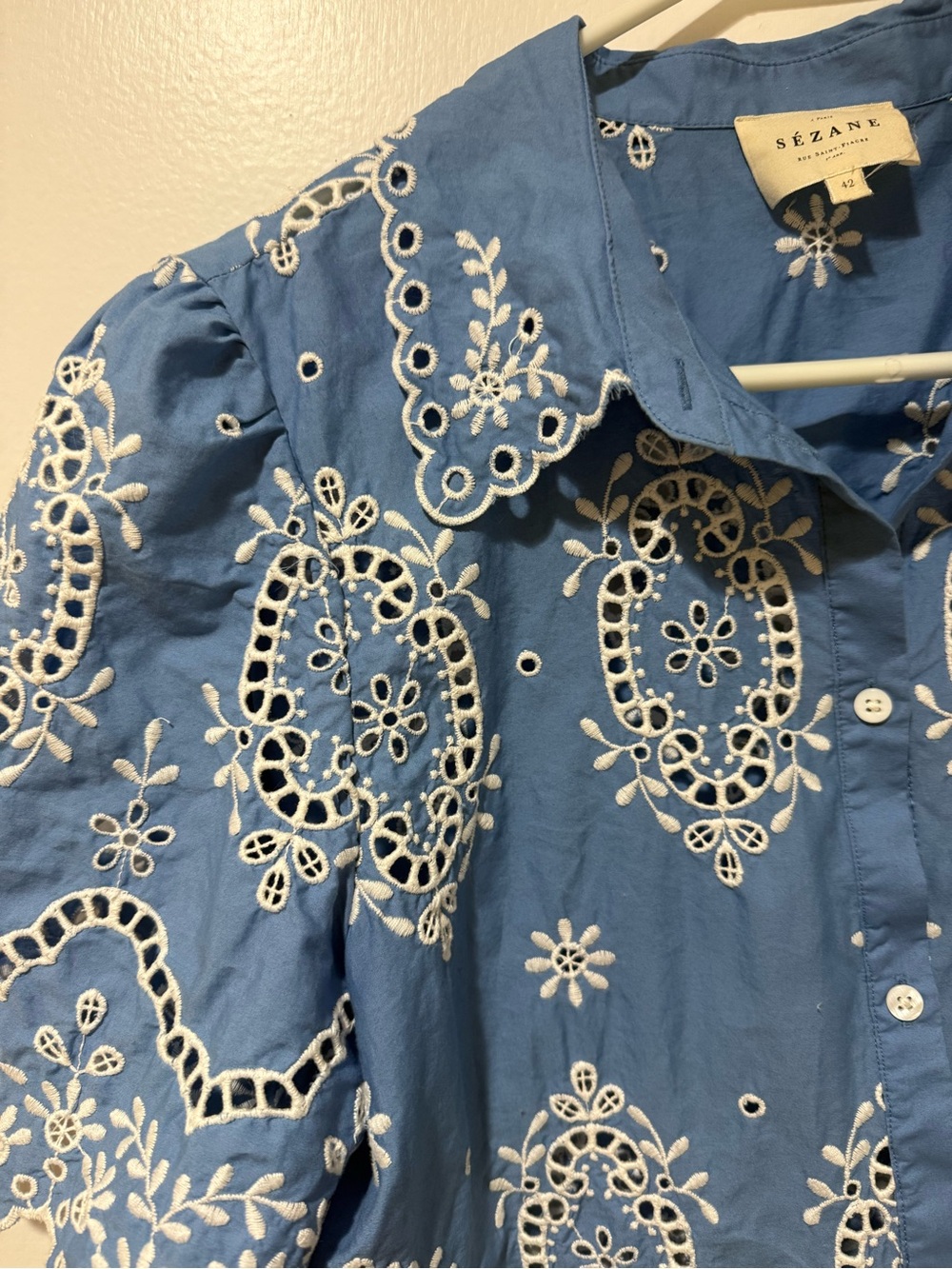 Sezane Elvira Blouse in blue - Picture 5 of 5